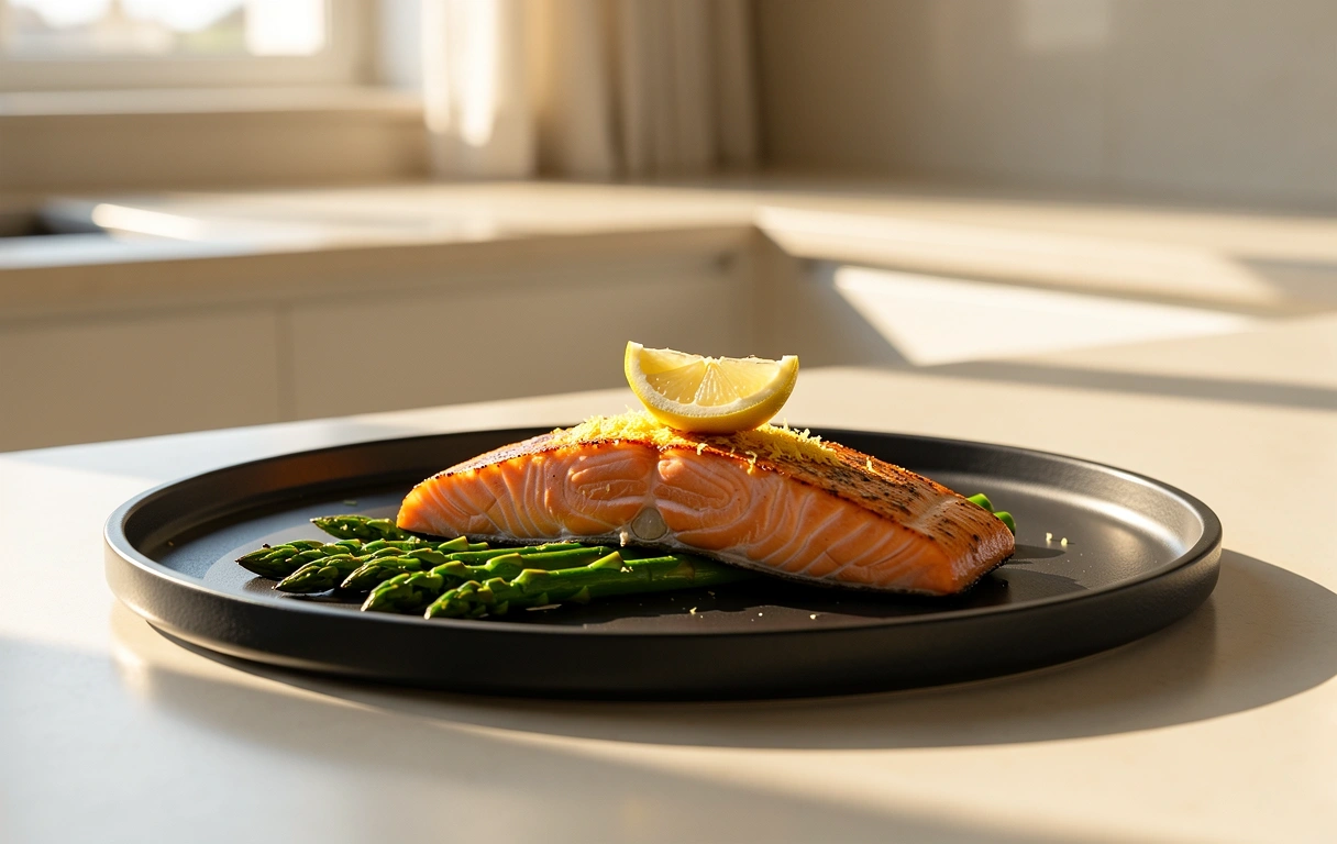Lachs mit grünem Spargel