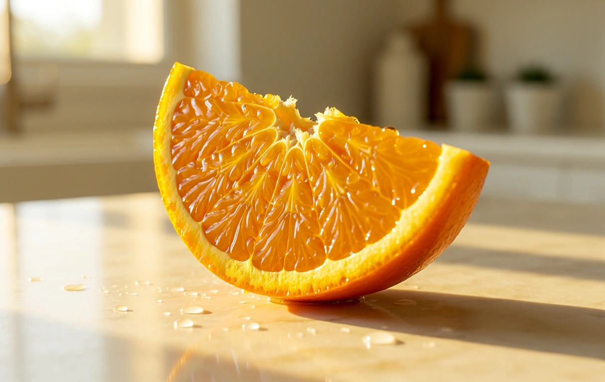 Frische und Vitalität dargestellt durch eine sonnendurchflutete Frucht